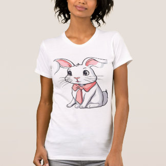 素敵なバニー付きホワイトウィメンズTシャツ🐰 Tシャツ
