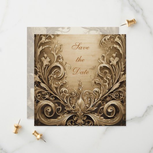 素敵なバラの結婚式の日付を保存 セーブザデート (正面/裏面インサイチュ)