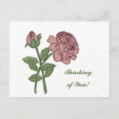 素敵なバラの花柄 あなたのことを想って！ ポストカード (正面)