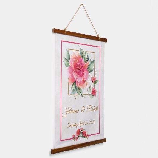 素敵なバラガーデン結婚予算の記憶 吊り下げ型タペストリー (傾斜あり)