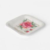 素敵なバラガーデン結婚予算 ペーパープレート (傾斜あり)