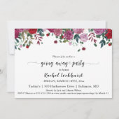 素敵なバラ移動遠くにパーティー写真 招待状 (正面)