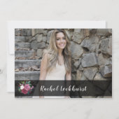 素敵なバラ移動遠くにパーティー写真 招待状 (裏面)