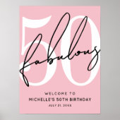素敵なバラ色の50歳の誕生日おめでとう ポスター (正面)
