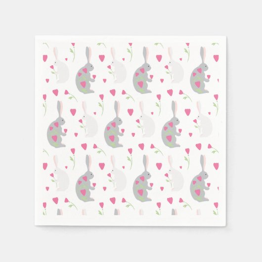 素敵なバンニー。 スタンダードカクテルナプキン (正面)