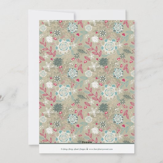 素敵なパターンのクリスマスホリデーフォトカード シーズンカード (裏面)