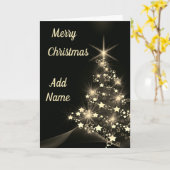 素敵なパーソナライズツリーのクリスマスカード カード (黄色い花)