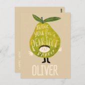 素敵なパーティーのお礼に最適な洋梨のイラスト ポストカード (正面/裏面)