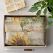 素敵なヒマワリフローラ音楽シートephemera 薄葉紙 (ギフト)