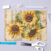 素敵なヒマワリフローラ音楽シートephemera 薄葉紙 (クラフト)