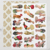 素敵なビクトリアンヴィンテージ時代スクラップブックハンドウィムシー (正面/裏面)