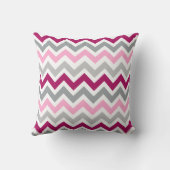 素敵なピンクとグレーのジグザグのパターン クッション (裏面)