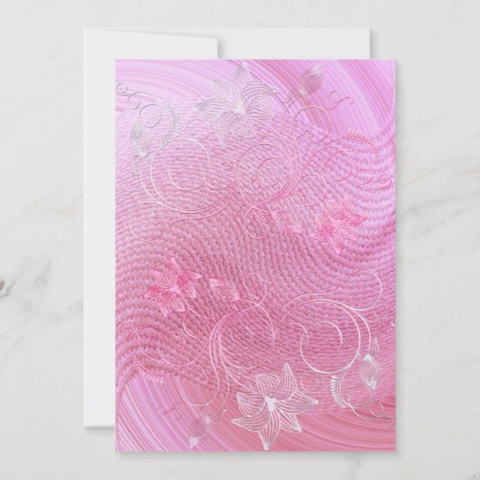 素敵なピンクとフローラのブライダルシャワーの招待 招待状 (裏面)