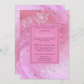 素敵なピンクとフローラのブライダルシャワーの招待 招待状 (正面/裏面)