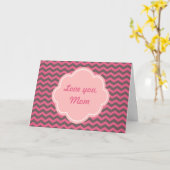 素敵なピンクのシェブロンの母のデイカード。 カード (黄色い花)