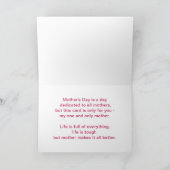 素敵なピンクのシェブロンの母のデイカード カード (内部)