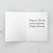 素敵なピンクのバラの記念日グリーティングカード カード (内部)