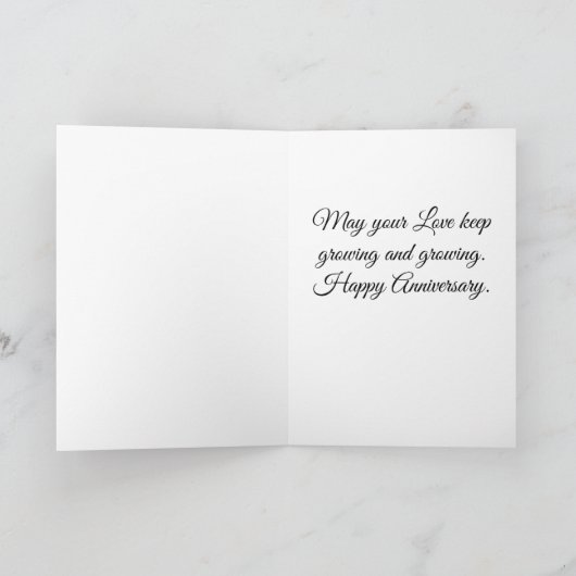 素敵なピンクのバラの記念日グリーティングカード カード (内部)