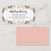 素敵なピンクのフローラ赤ちゃんシャワー表示シャワーエンクル エンクロージャーカード (正面/裏面)