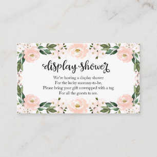 素敵なピンクのフローラ赤ちゃんシャワー表示シャワーエンクル エンクロージャーカード