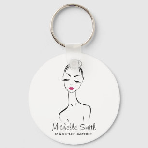 素敵なピンクの唇メイクアップアーティストブランディング キーホルダー