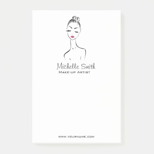 素敵なピンクの唇メイクアップアーティストブランディング ポストイット (正面)