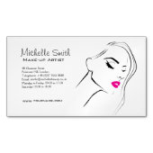 素敵なピンクの唇メイクアップアーティストブランディング マグネット名刺 (正面)