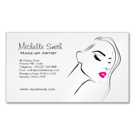 素敵なピンクの唇メイクアップアーティストブランディング マグネット名刺