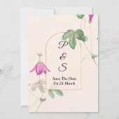 素敵なピンクの芽結婚式招待状 招待状 (裏面)