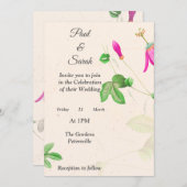 素敵なピンクの芽結婚式招待状 招待状 (正面/裏面)