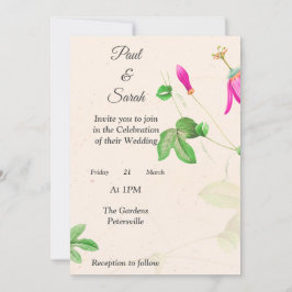 素敵なピンクの芽結婚式招待状 招待状