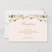 素敵なピンクの赤面花結婚式のレセプションカード 出欠カード (正面)