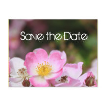 素敵なピンクの野生のバラの花結婚式は日付を保存