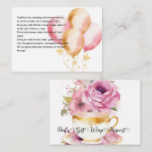 素敵なピンク色のバルーンのシャワー表示要求 エンクロージャーカード (正面/裏面)