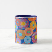 素敵なフィリップ・ジェイコブス生地ブルーパドママグカップ マグカップ (中央)