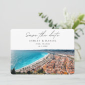 素敵なフランス ニースの結婚式場 保存日付のお知らせ 招待状 (スタンド正面)