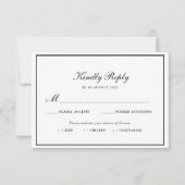 素敵なフレーム ご飯の選択 ウェディング RSVP カード (正面)