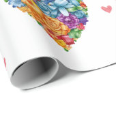 素敵なフローラハートオンホワイトバレンタインデー ラッピングペーパー (ロールコーナー)