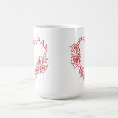 素敵なフローラハート コーヒーマグカップ (中央)