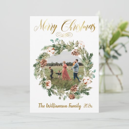 素敵なフローラフォトリースクリスマスカード シーズンカード (スタンド正面)