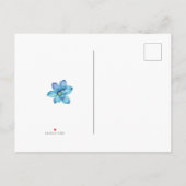 素敵なフローラリースブルーウェディング日付を保存 案内ポストカード (裏面)