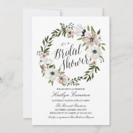 素敵なフローラリース – ブライダルシャワー招待 招待状