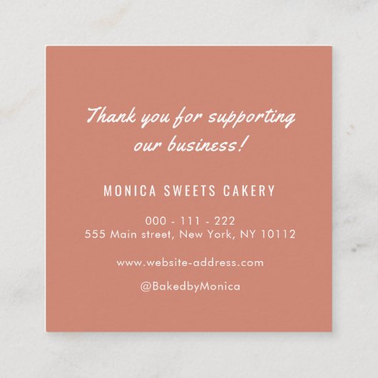 素敵なブラック文字金ゴールド心感謝してい満あなた スクエア名刺 (裏面)