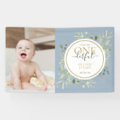 素敵なブルーボーイ ファーストバースデー フォト 横断幕 (横)