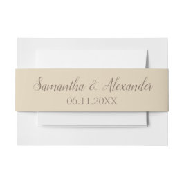 素敵なベージュとブラウン 招待状ベリーバンド