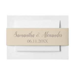 素敵なベージュとブラウン 招待状ベリーバンド