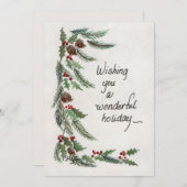 素敵なホリデーグリーティンググリーン縁どリー シーズンカード (正面/裏面)