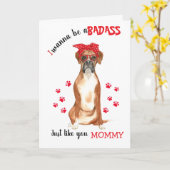 素敵なマザーズデー、ボクサー犬を持つ最高のママ カード (黄色い花)