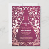 素敵なマゼンタのミス・キンセアニェーラ 招待状 (正面)