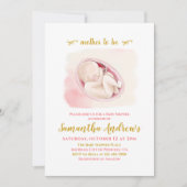 素敵なマタニティーショアー招待状　お腹の中の赤ちゃんの絵 招待状 (正面)